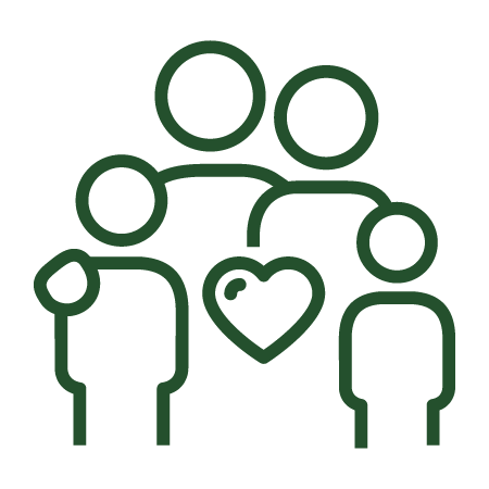 Family of four standing together